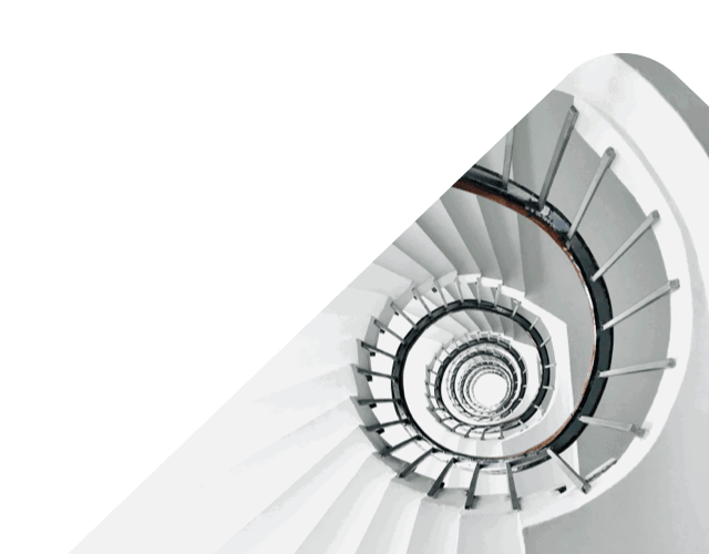 Lenvi header banner image spiral staircase black and white