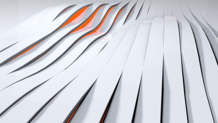 Lenvi banner image of a modern and cool roof with orange and white stripes