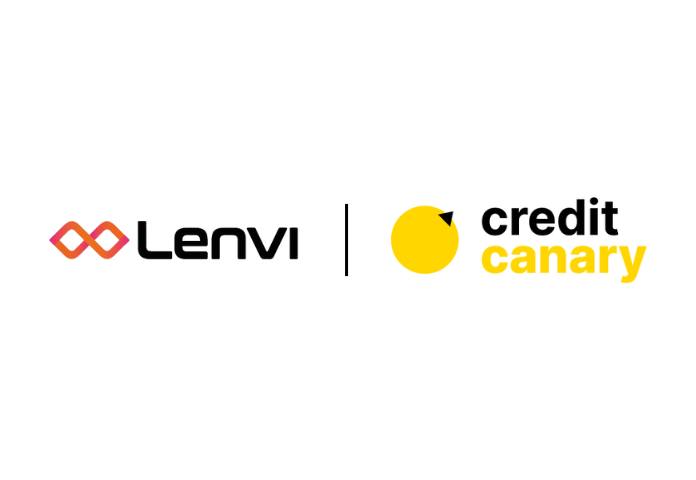 Logos of Lenvi and Credit Canary, signifying their collaboration to enhance risk management for consumer credit lenders