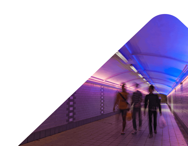 Lenvi header banner image subway with three blurred human figures