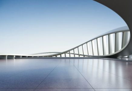 Lenvi - Architectural shot of a minimalist structure, conveying innovation in lending software